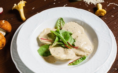 ravioli with mushrooms