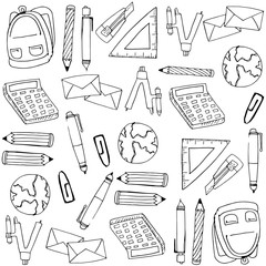 School supplies for kids doodles