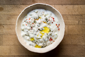 Tzatziki fresh yoghurt with olive oil