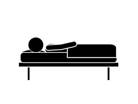 person lying in bed isolated icon design, vector illustration  graphic 