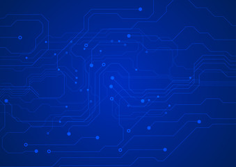 Dark blue circuit board technology background