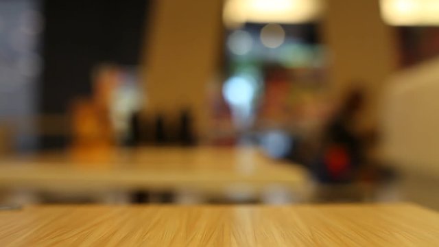 table and chair at Japanese Restaurant blurred background