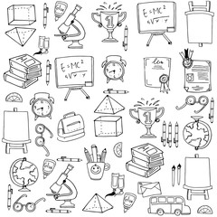 Hand draw object education doodles