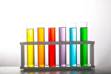 Chemistry flask glassware for test laboratory.