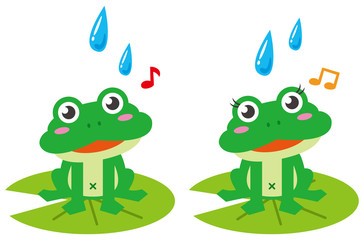カエル2匹のイメージイラスト
