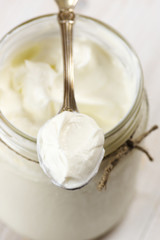 Sour cream in jar