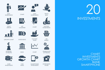 Set of BLUE HAMSTER Library investments icons