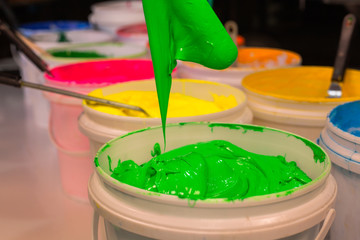 ink for print tee shirtink or paint for printing on fabric there are several types. The ink used for printing on dark fabric always use plastisol ink. it useful for white fabric too