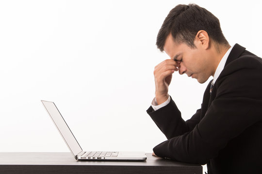 Stress businessman worry and feel failure