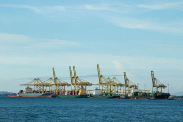 Fototapeta na wymiar Logistics ship port cargo for transportation
