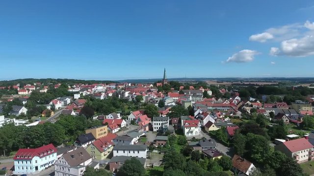 Aerial view Bergen auf Ruegen Germany town Mecklenburg