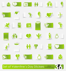 Set of Valentine's Day stickers