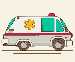 Retro ambulance vector car