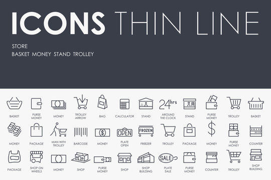 Store Thin Line Icons