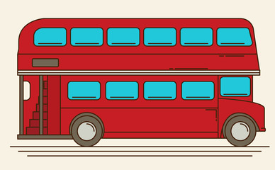 A vector illustration of a red london bus