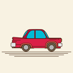 Vintage flat vector car