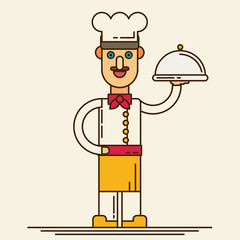 Vector illustration of chef. Flat design