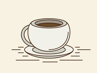 The coffee cup. Flat vector.