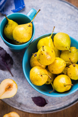 small yellow pears