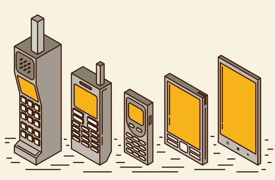 Cell Phone Evolution Illustration