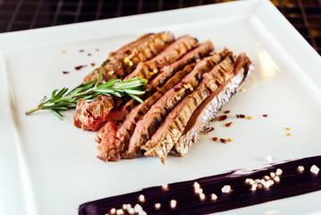 tasty steak with sauce