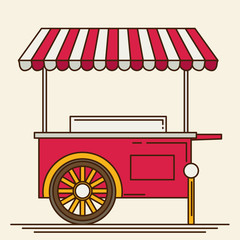 Shiny colorful ice cream cart vector illustration. © mix3r