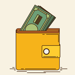 Wallet icon. Flat vector.