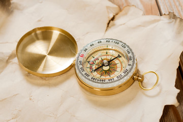 Old map with compass