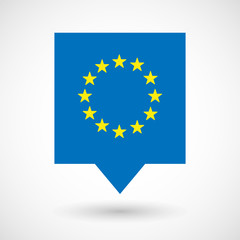 Isolated line art tooltip icon with  the EU flag stars