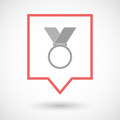 Isolated line art tooltip icon with  a medal