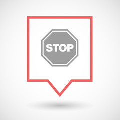 Isolated line art tooltip icon with  a stop signal