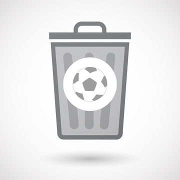 Isolated trash can icon with  a soccer ball