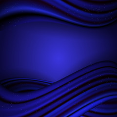 Abstract dark blue wavy background with copy space