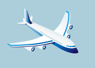 Isometric High Quality City Element with 45 Degrees Shadows. Airplane. 