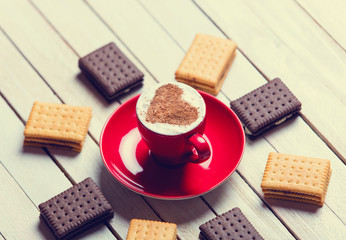cup of coffee and cookies