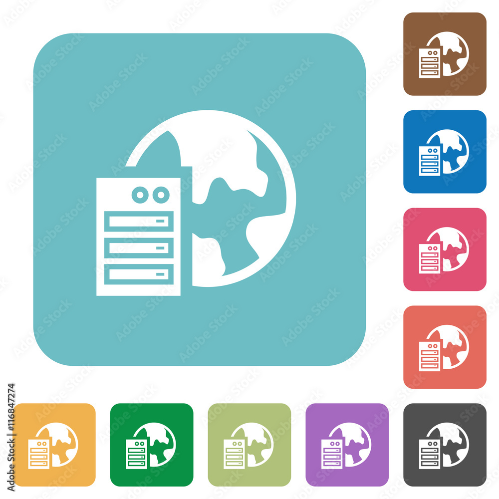 Poster flat web hosting icons