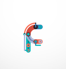 Colorful funny cartoon letter icon
