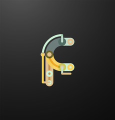 Colorful funny cartoon letter icon