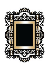 Baroque Rococo Mirror frame decor. Vector French Luxury rich carved ornaments and Wall Frames. Victorian Royal Style frame