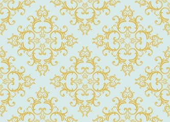 Vintage floral ornament pattern. Vector abstract ornament pattern. golden color pattern