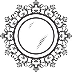 Vintage round ornamented frame. Vector decorated frame