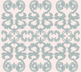 Vintage floral ornament pattern. Vector abstract ornament pattern