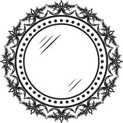 Vintage round ornamented frame. Vector decorated frame