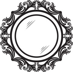 Vintage round ornamented frame. Vector decorated frame