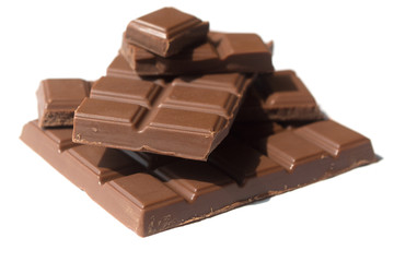 Chocolate on white background
