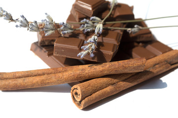 Chocolate with cinnamon and lavender