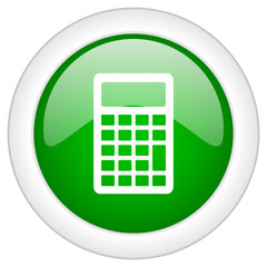 Green calculator vector icon