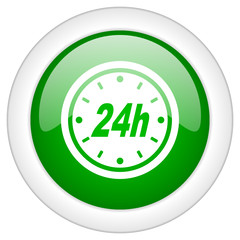 Green 24h vector icon