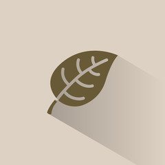 Icono de una hoja sobre fondo marrón