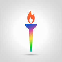 Color torch on the white background.